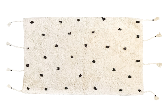 Cotton Bath Mat - Black Dot