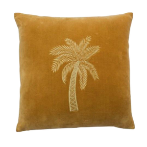 Velvet Cushion Palm Gold