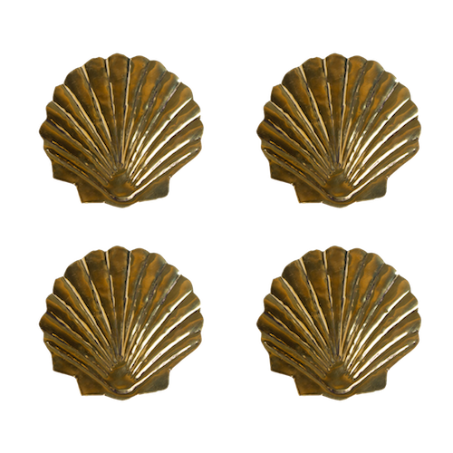 Brass coaster Shells - Set of 4
