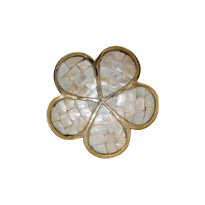 Brass daisy bowl with mother of pearl
