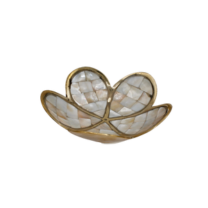 Brass daisy bowl with mother of pearl