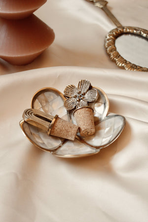 Brass daisy bowl with mother of pearl
