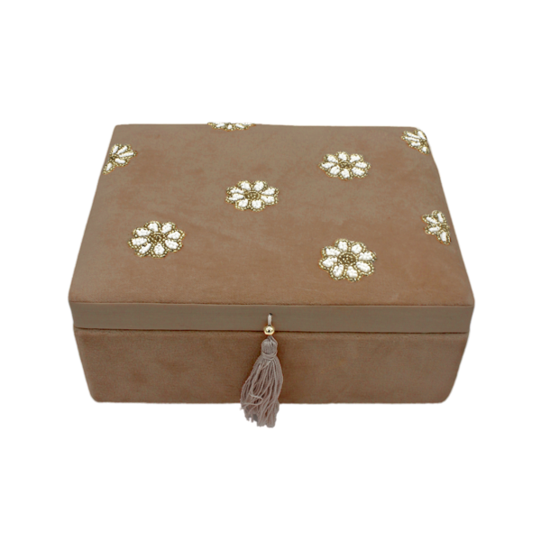 Velvet box daisies in beads - Terra