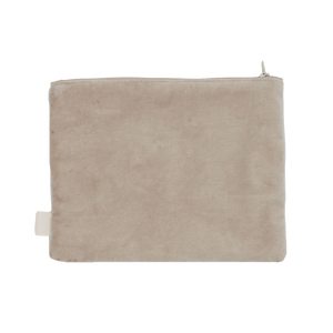 Velvet pouch allover daisies beige
