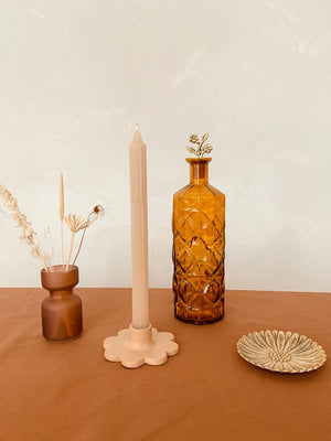 Flower Candle Holder Beige