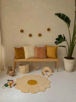 Pom Pom Daisies Garland Mustard