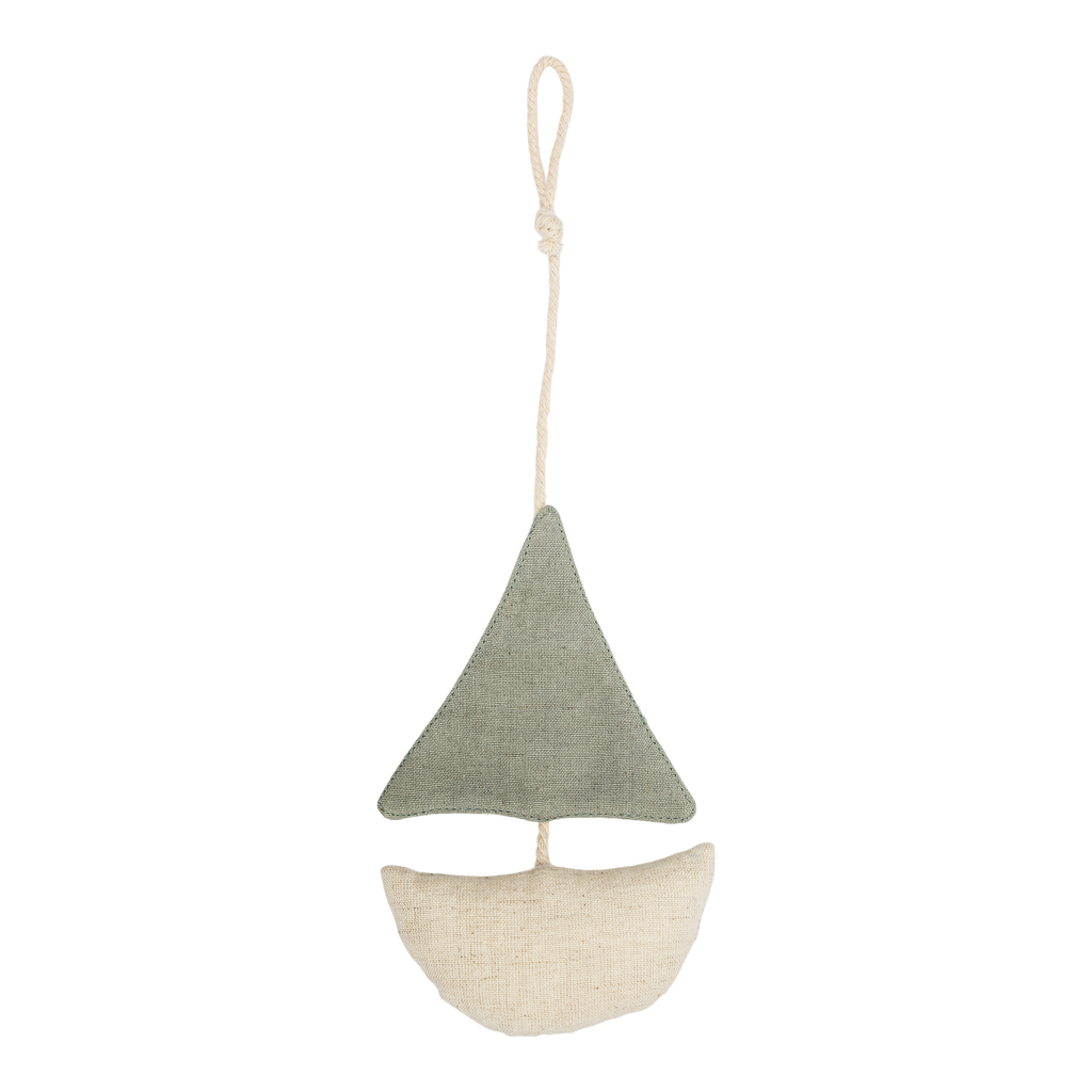 Linen Sailboat Hanger Sage