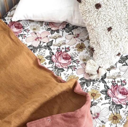 Cotton cushion with tassels - rust dot