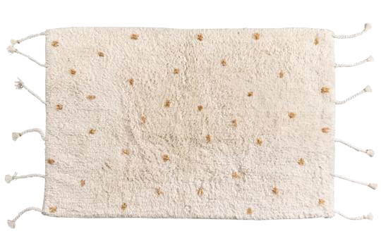 Cotton Bath Mat - Mustard Dot