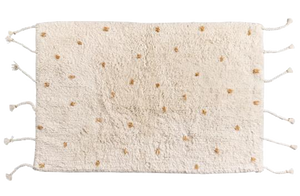 Cotton Bath Mat - Mustard Dot