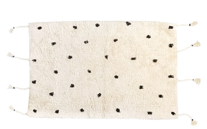 Cotton Bath Mat - Black Dot