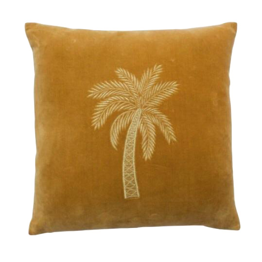 Velvet Cushion Palm Gold