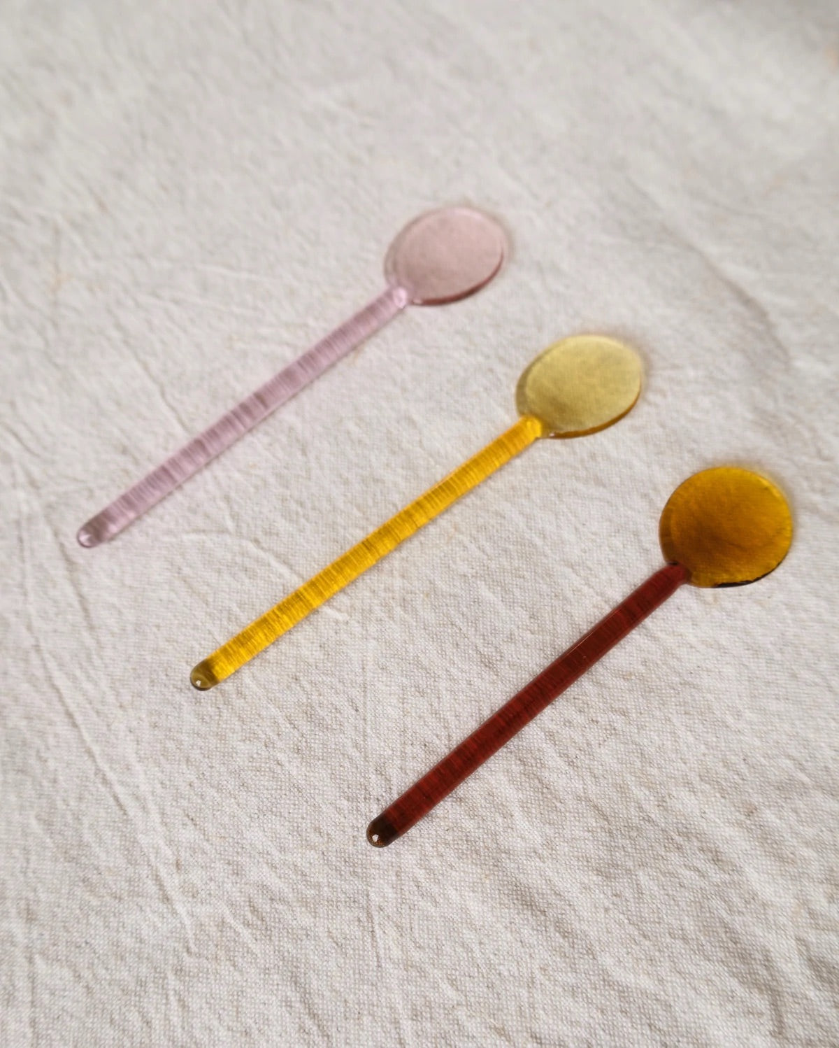 Glass coffee spoons terra (set/2)