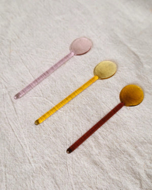 Glass coffee spoons terra (set/2)