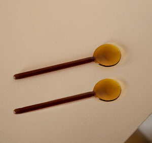 Glass coffee spoons terra (set/2)